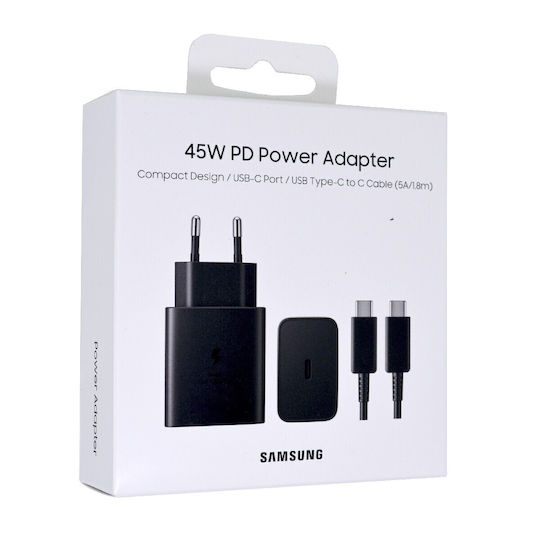 Samsung 45W adapter - USB C cable
