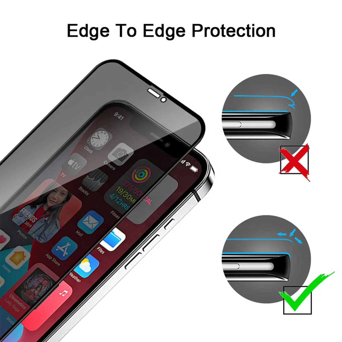 Privacy Full Glue Tempered Glass POCO