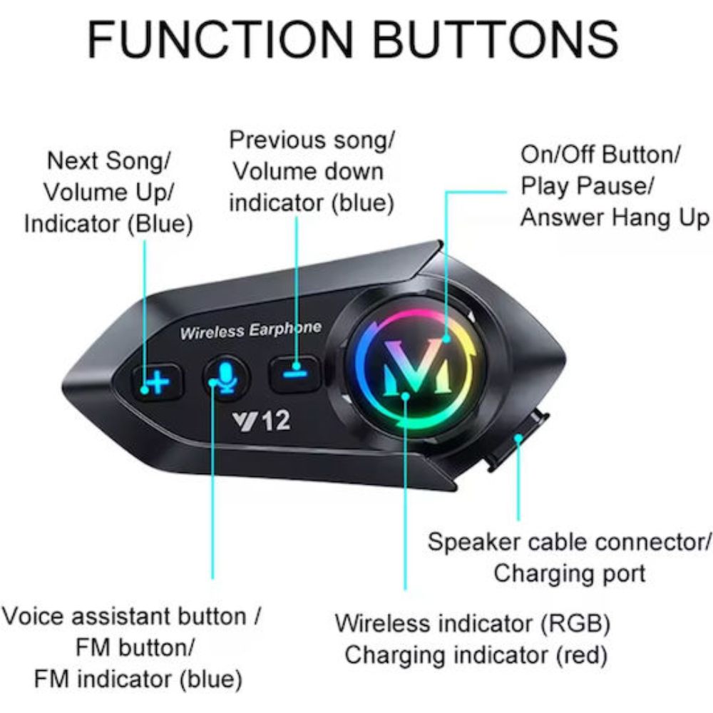 Μονή Ενδοεπικοινωνία για Κράνος Μηχανής με Bluetooth
