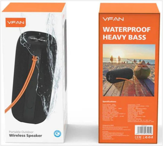 VFan BS08 Αδιάβροχο Ηχείο Bluetooth 30W Μαύρο